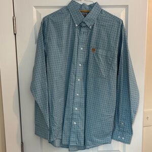 Cinch Men's blue Patterned Button Down Shirt